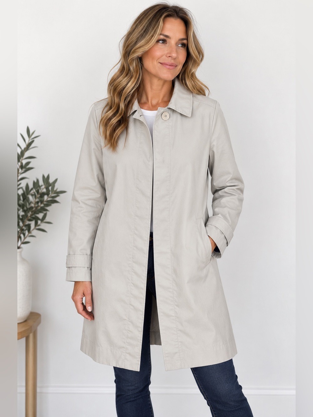 GAP Women’s Classic Tan Trench Coat Single-Breasted Jacket Small